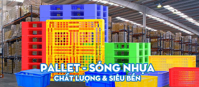 banner sóng nhựa, pallet